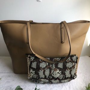 INC International Concepts Zoiey 2-1 Tote, Brown (New Camel), NWT